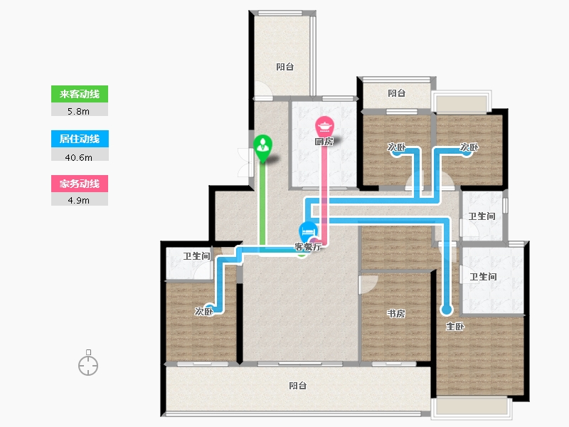 湖南省-长沙市-绿地云鹿国际-195.20-户型库-动静线