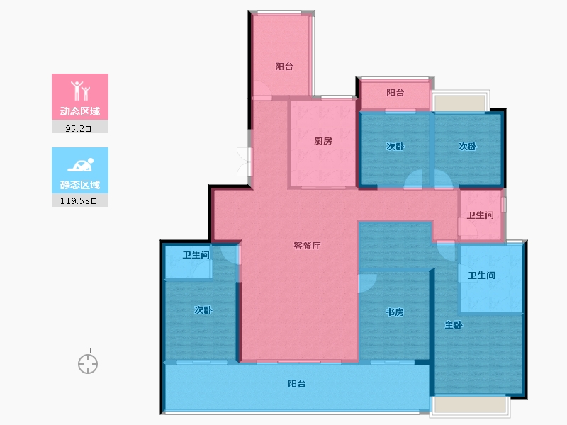 湖南省-长沙市-绿地云鹿国际-195.20-户型库-动静分区