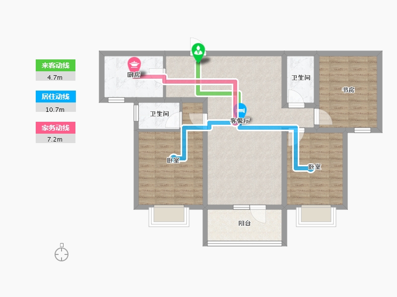 河北省-石家庄市-绿地新里城西斯莱公馆-84.58-户型库-动静线