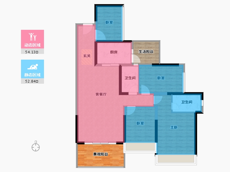 广东省-湛江市-君临世纪-110.44-户型库-动静分区