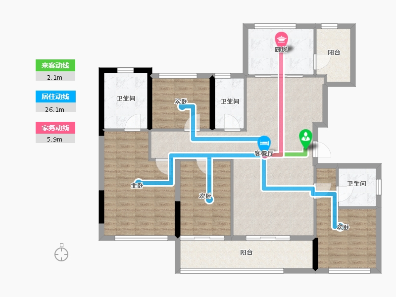 浙江省-宁波市-慈溪保利悦堂府(住宅)-115.90-户型库-动静线