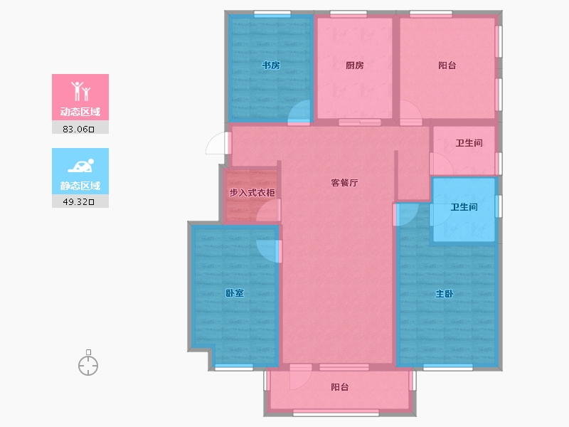 辽宁省-沈阳市-金地樾檀山-118.41-户型库-动静分区