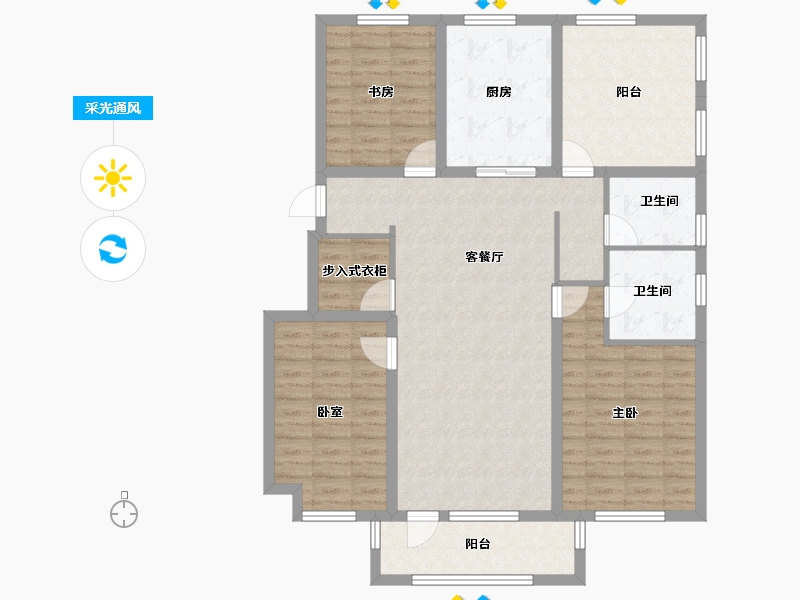 辽宁省-沈阳市-金地樾檀山-118.41-户型库-采光通风