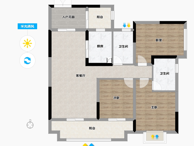 贵州省-遵义市-中建幸福城-120.00-户型库-采光通风