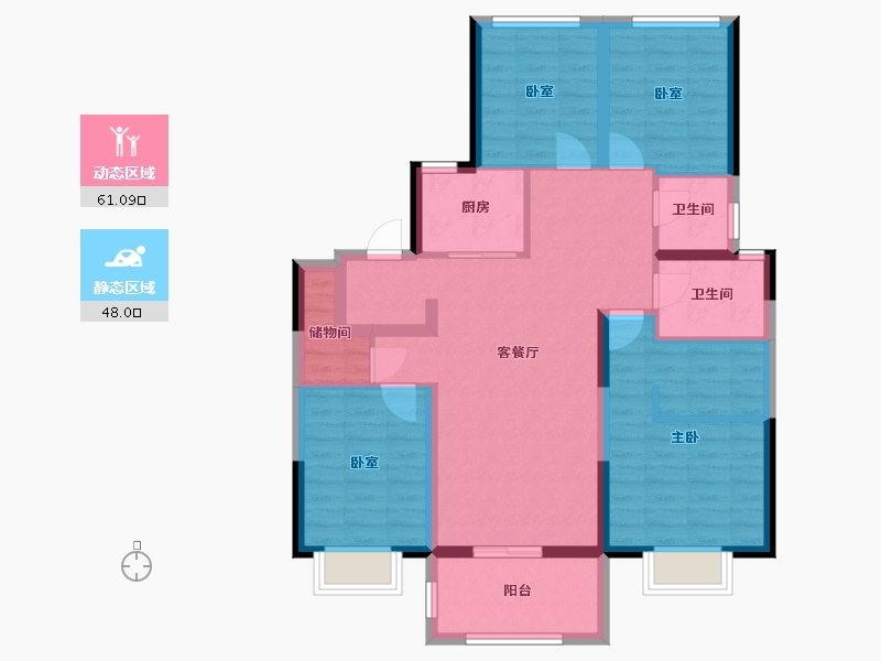 安徽省-合肥市-保利海上明悦-96.80-户型库-动静分区