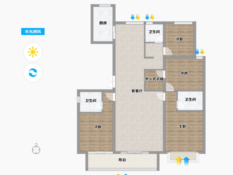 河北省-保定市-卓正上东区-133.36-户型库-采光通风