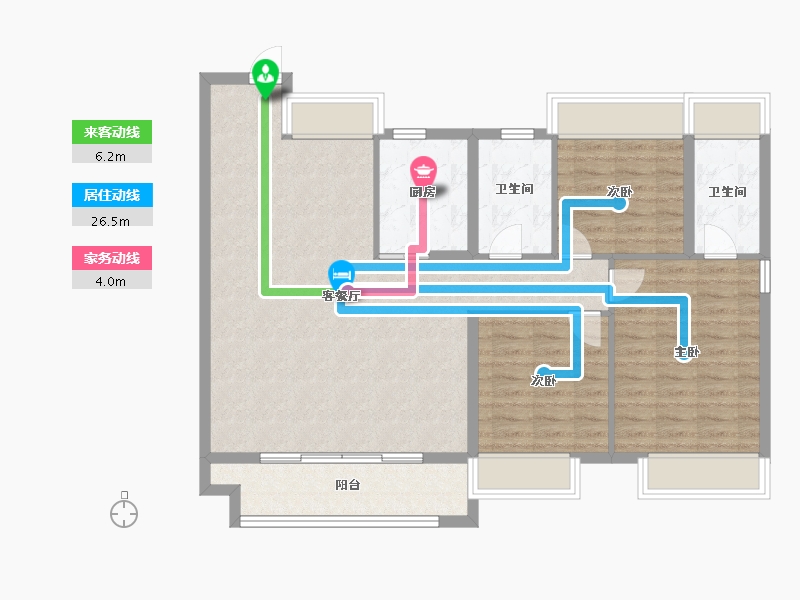 江苏省-徐州市-美的·天誉-100.00-户型库-动静线