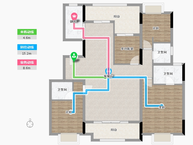 广东省-佛山市-弘阳博爱湖一號-134.00-户型库-动静线