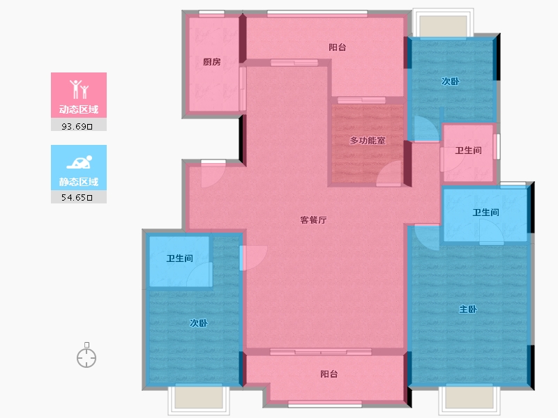 广东省-佛山市-弘阳博爱湖一號-134.00-户型库-动静分区