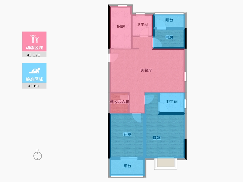 浙江省-温州市-荣安劝学里-76.00-户型库-动静分区