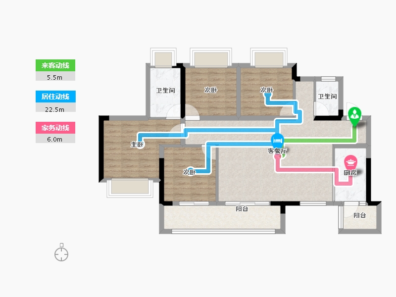 重庆-重庆市-北京城建龙樾生态城-94.36-户型库-动静线