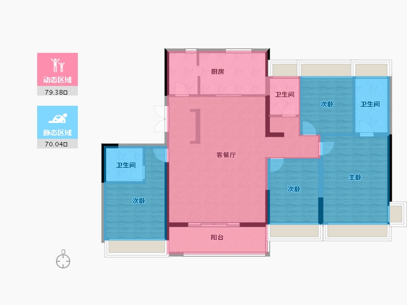 江苏省-徐州市-美的·天誉-135.19-户型库-动静分区