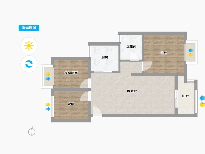 江苏省-苏州市-嘉宝梦之悦-70.00-户型库-采光通风