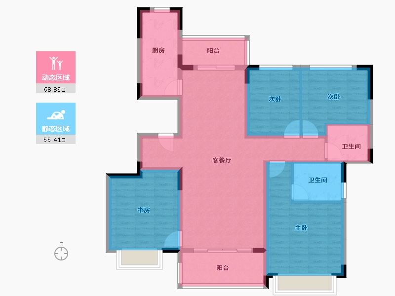 浙江省-湖州市-恒大林溪竹语-111.21-户型库-动静分区