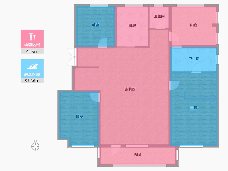 辽宁省-沈阳市-金地樾檀山-137.54-户型库-动静分区