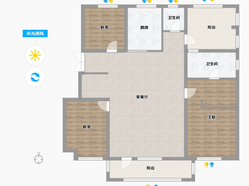 辽宁省-沈阳市-金地樾檀山-137.54-户型库-采光通风