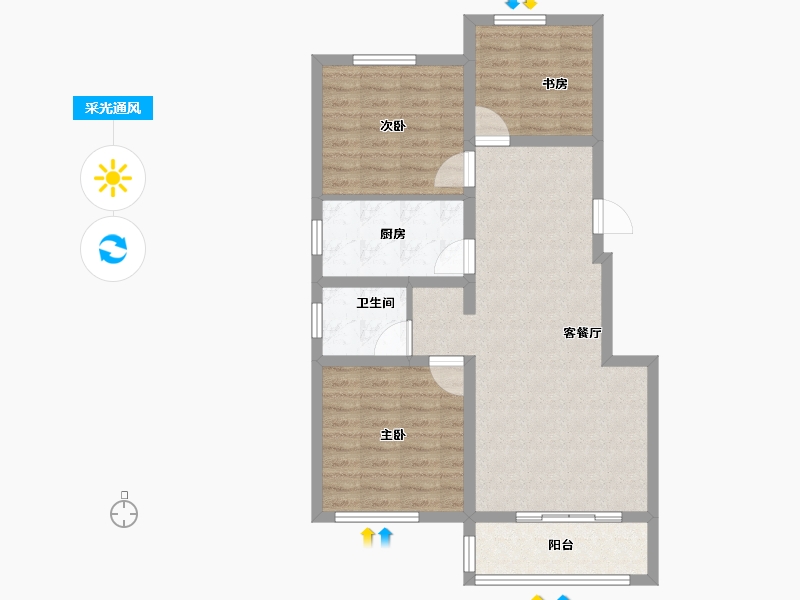 河北省-石家庄市-恒山天泽丰园-79.30-户型库-采光通风