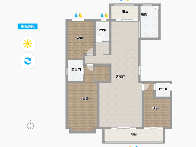 河北省-保定市-卓正上东区-140.60-户型库-采光通风