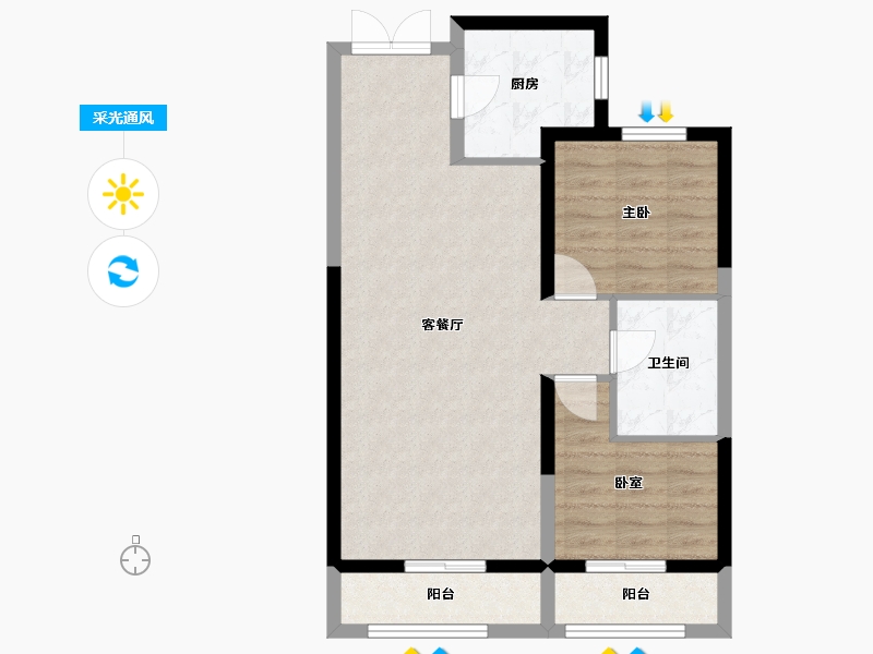 黑龙江省-哈尔滨市-汇龙玖和琚-68.87-户型库-采光通风