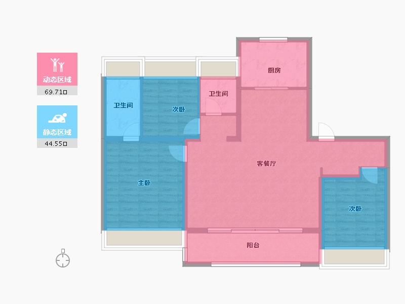 江苏省-徐州市-美的·天誉-103.20-户型库-动静分区