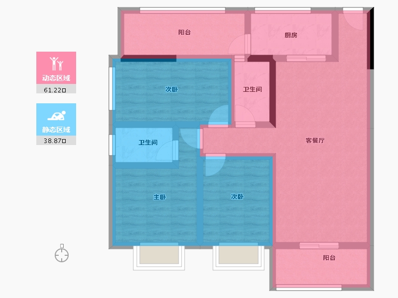 广西壮族自治区-南宁市-盘邦华府-87.35-户型库-动静分区