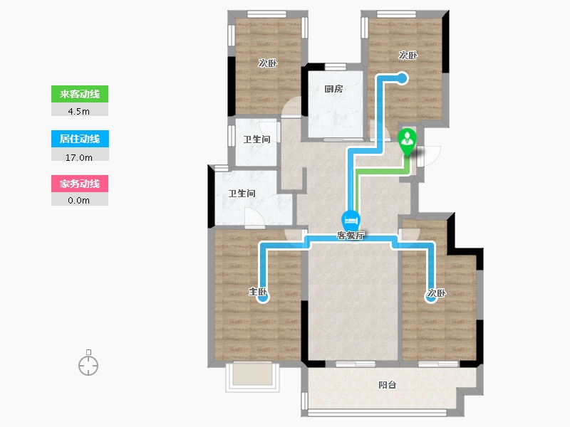 福建省-福州市-碧桂园正荣阳光城悦江湾-89.60-户型库-动静线