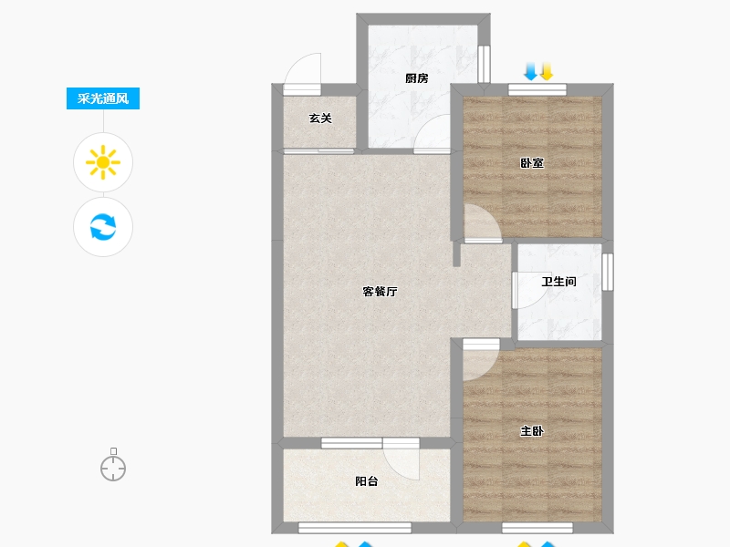 辽宁省-沈阳市-金地樾檀山-61.28-户型库-采光通风