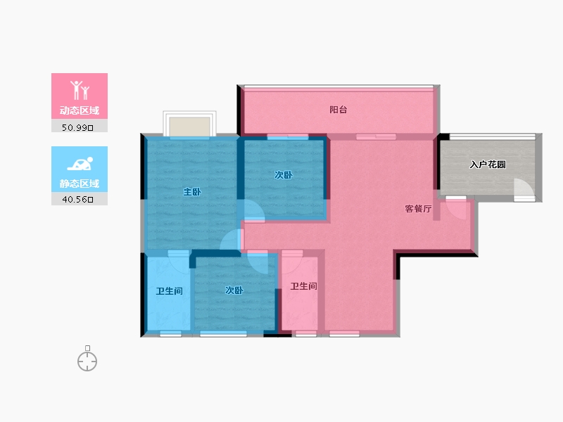 广西壮族自治区-桂林市-盛世花园-88.33-户型库-动静分区