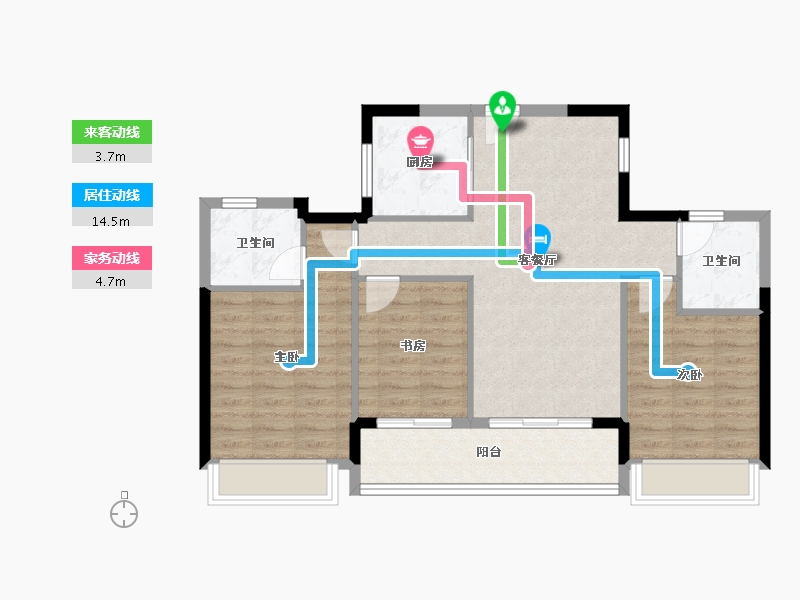 浙江省-金华市-滨江建杭上品-85.13-户型库-动静线