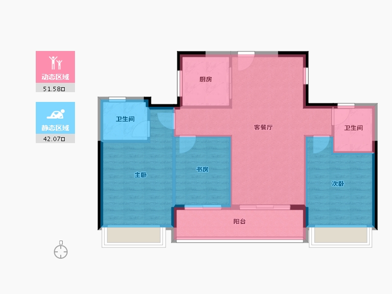 浙江省-金华市-滨江建杭上品-85.13-户型库-动静分区