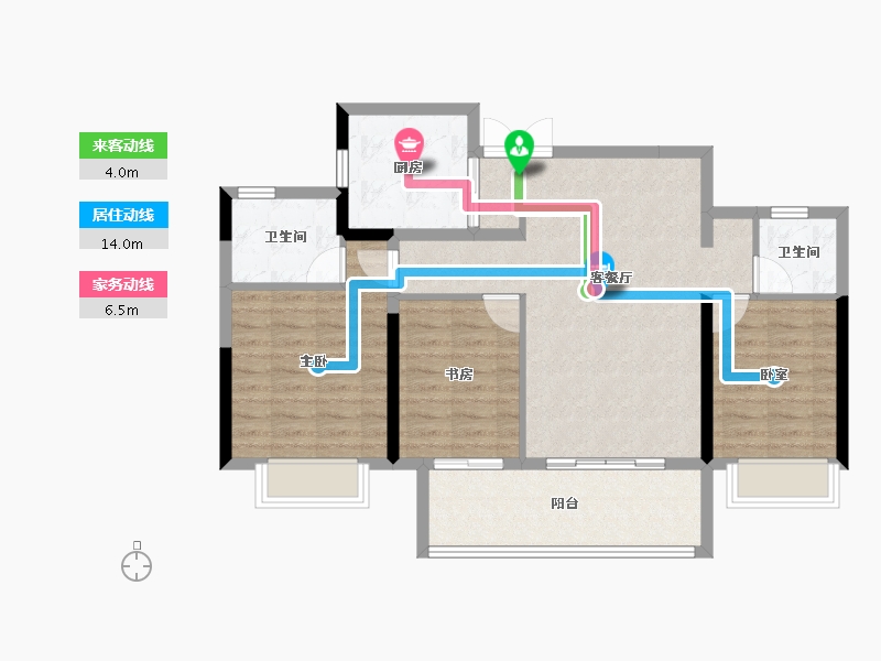 四川省-成都市-金地融信御琴宰-86.40-户型库-动静线