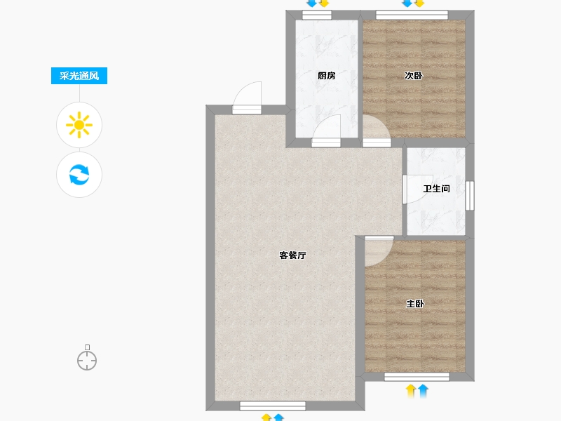 吉林省-长春市-中邑华章-61.16-户型库-采光通风