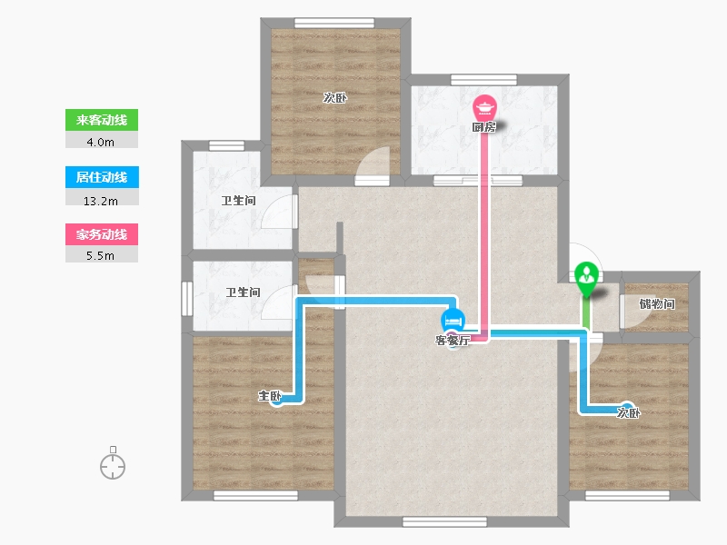 吉林省-长春市-中邑华章-90.65-户型库-动静线