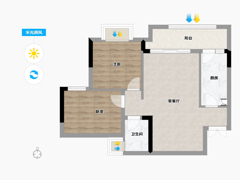重庆-重庆市-富州平顶山58号-58.16-户型库-采光通风