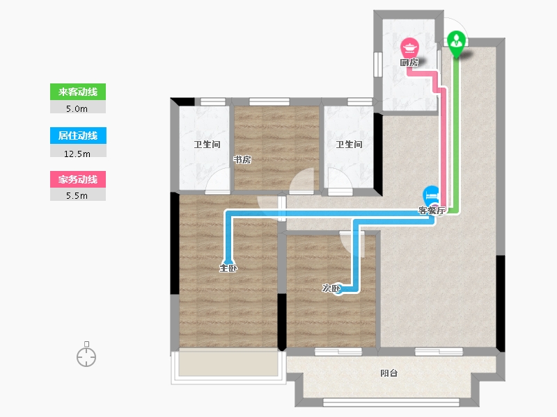 浙江省-绍兴市-黄酒小镇映兰园-78.40-户型库-动静线