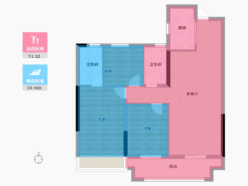 浙江省-绍兴市-黄酒小镇映兰园-78.40-户型库-动静分区