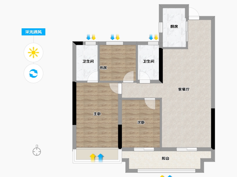 浙江省-绍兴市-黄酒小镇映兰园-78.40-户型库-采光通风