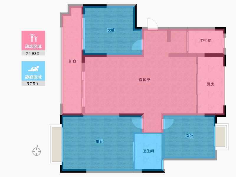 山东省-潍坊市-阳河嘉苑-120.00-户型库-动静分区