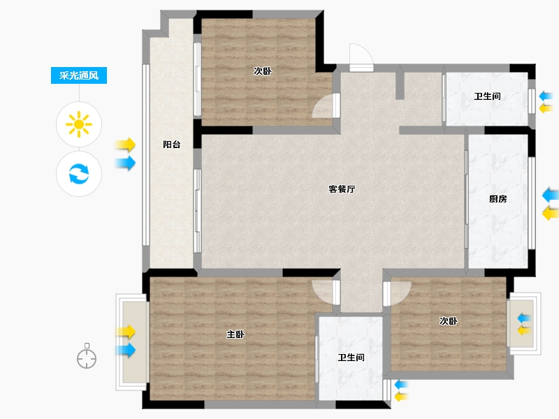 山东省-潍坊市-阳河嘉苑-120.00-户型库-采光通风