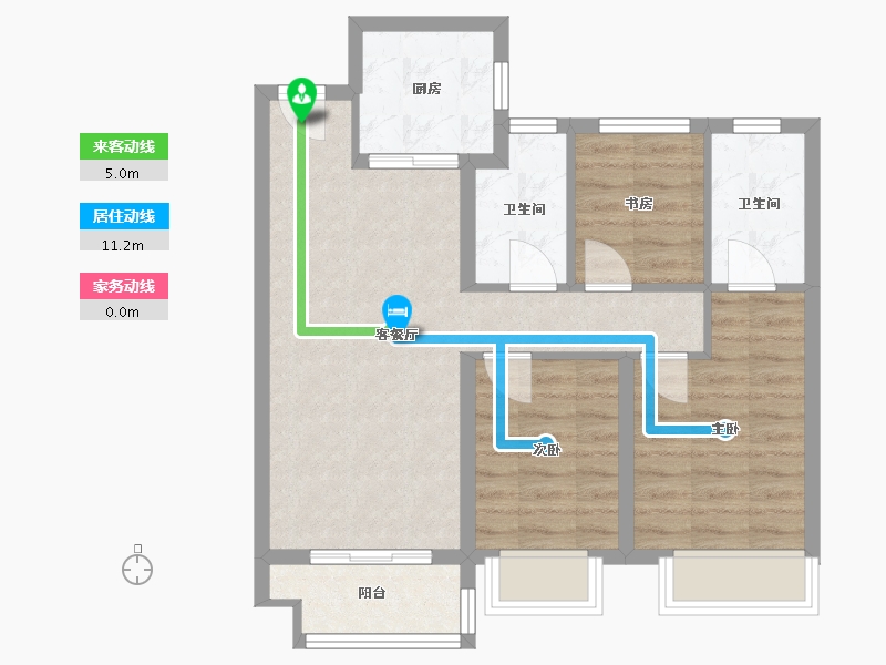 湖北省-武汉市-华润联投半岛九里-67.11-户型库-动静线