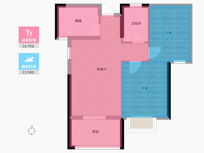 福建省-福州市-滨江时代-54.66-户型库-动静分区