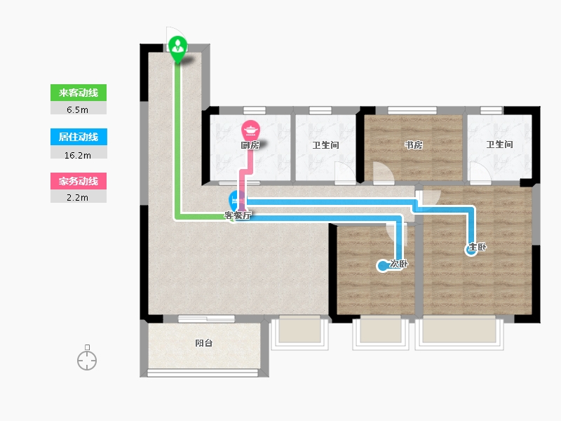 江苏省-苏州市-阳光城檀苑-109.71-户型库-动静线