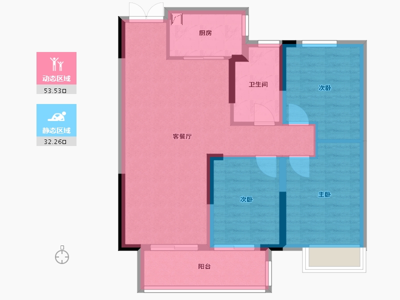 湖北省-武汉市-中建福地星城-76.72-户型库-动静分区