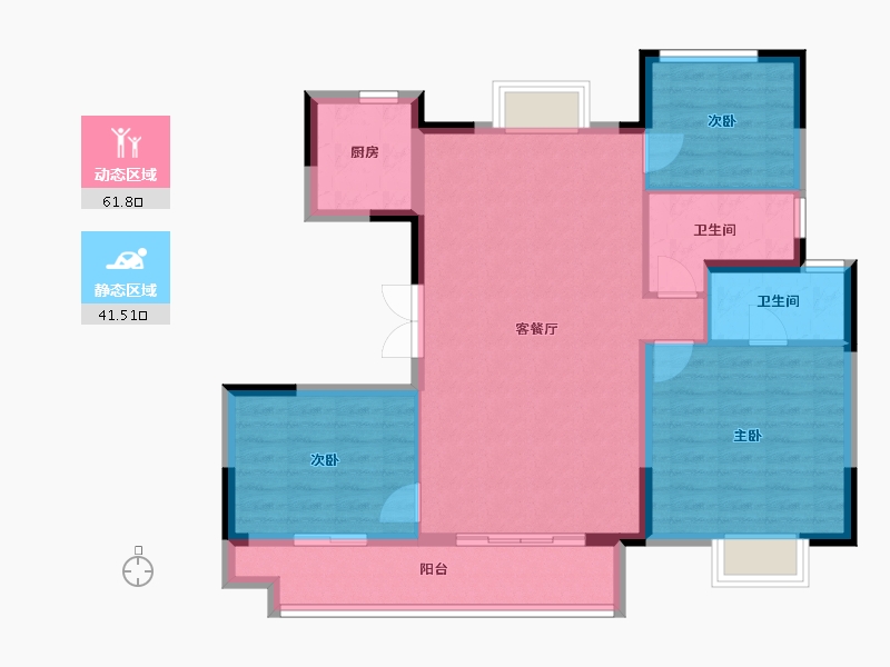 福建省-福州市-金地天禧-93.34-户型库-动静分区