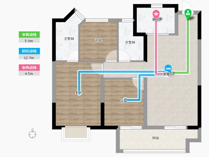 江苏省-苏州市-绿地●樾丽云庭-81.00-户型库-动静线