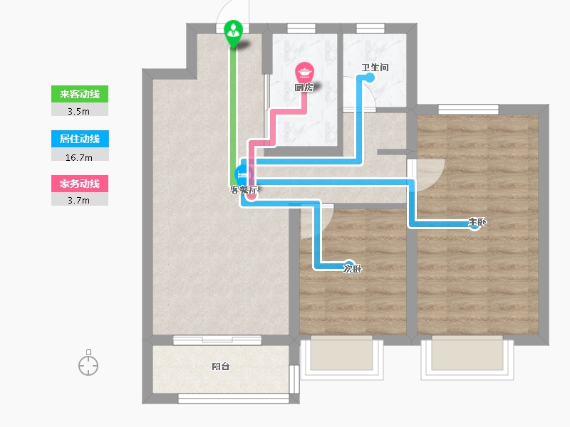 河北省-石家庄市-嘉实万科紫台-60.37-户型库-动静线