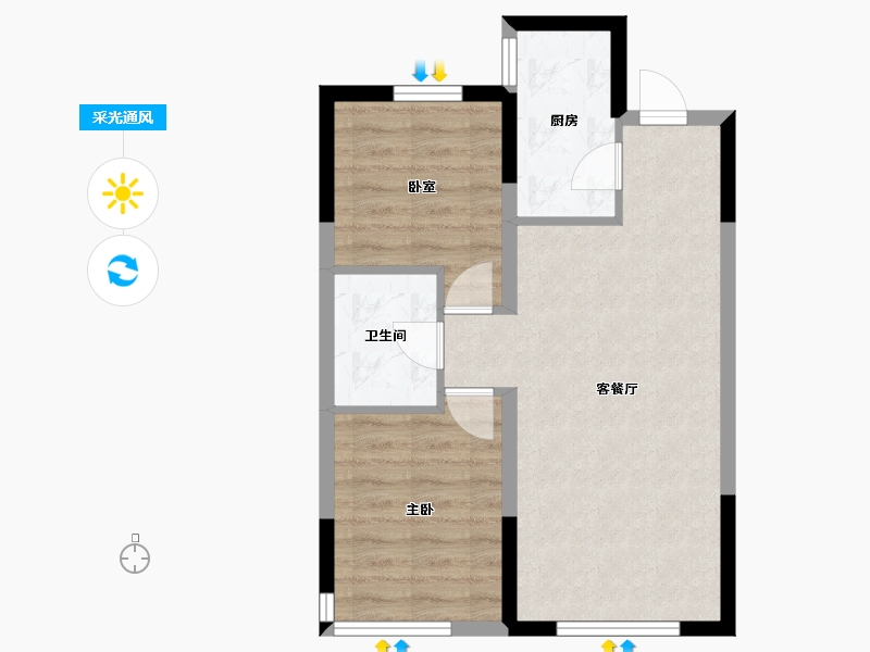 辽宁省-沈阳市-阳光城翡丽左岸-53.02-户型库-采光通风