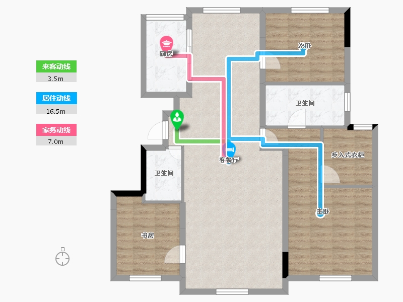 吉林省-长春市-绿地中央墅-105.31-户型库-动静线