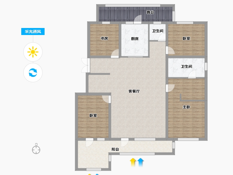 辽宁省-沈阳市-金地樾檀山-155.91-户型库-采光通风