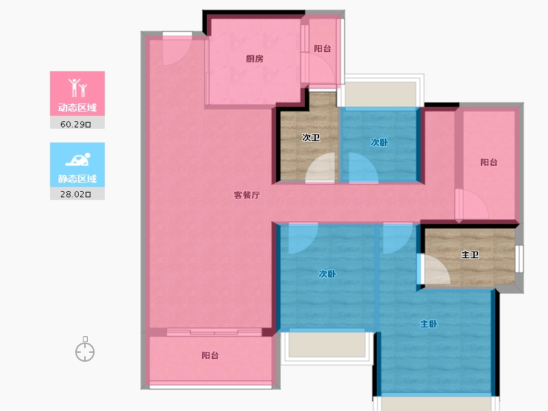 广东省-河源市-河源雅居乐美的源著-87.33-户型库-动静分区